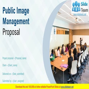 Public Image Management Proposal PowerPoint Presentation Slides