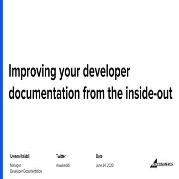 Improving developer documentation