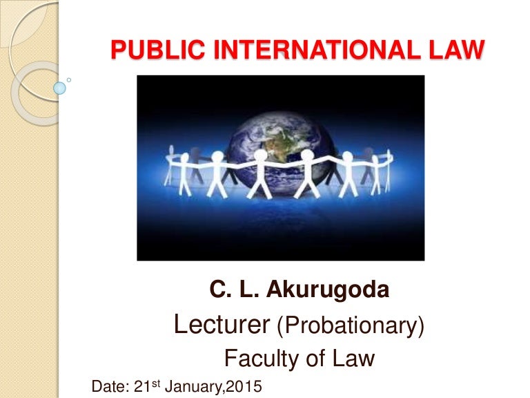 Public International Law Lecture No 01 