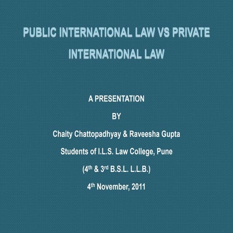 Public international law vs private international law