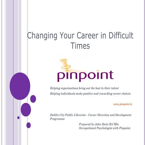 Changing Your Career in Difficult Times