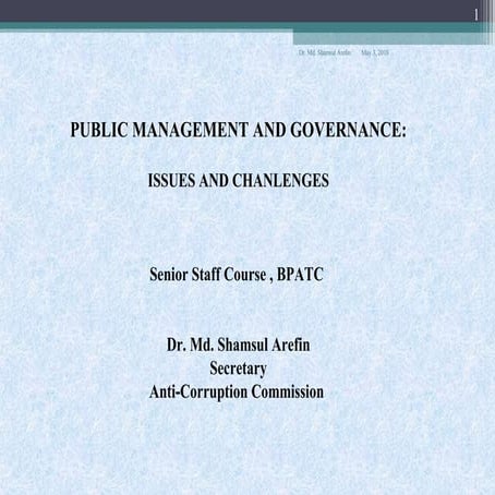 Public management and governance issues and challenges ssc patc  09 10-2017