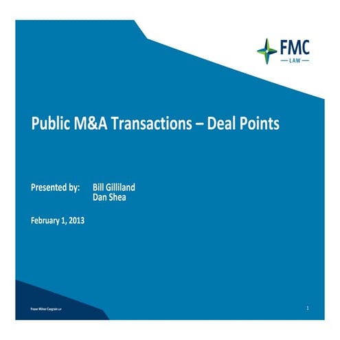 Public M&A Transactions - Deal Points
