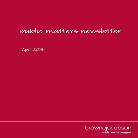Public matters newsletter, April 2015