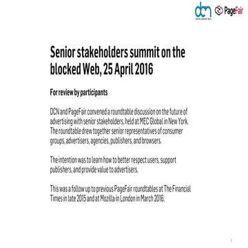 PageFair-DCN global stakeholders' roundtable on adblocking 
