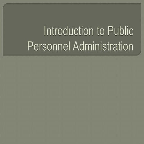 Public personnel administration