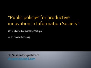 Public policies for productive innovation in information society