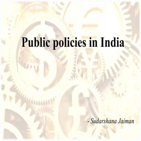 Public Policies in India 