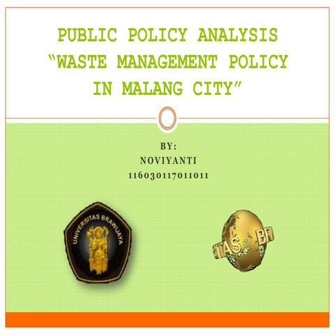 Public policy analysis on waste management