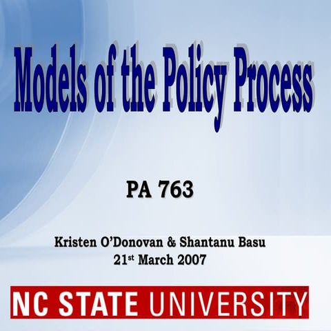 Public policy analytical models