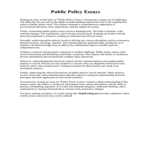Political Issue Essay Topics | PDF