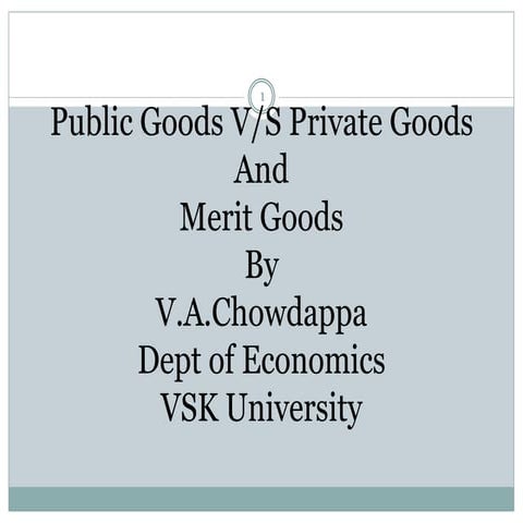 Public,private and merit  goods