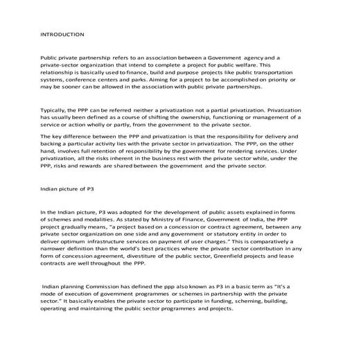 Public private patnerships