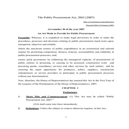 Public procurement act_2063