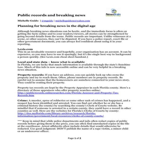 Public records and breaking news   michelle guido - orlando