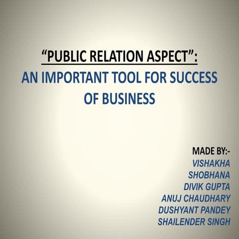 Public relation aspect