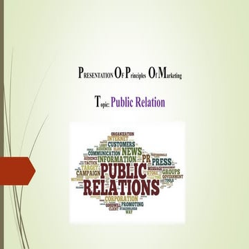 Public relation in marketing