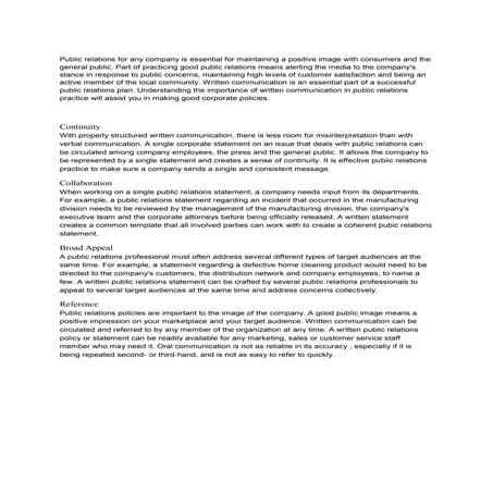 Public Relations Management