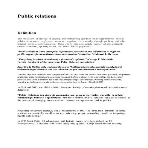 Public relations