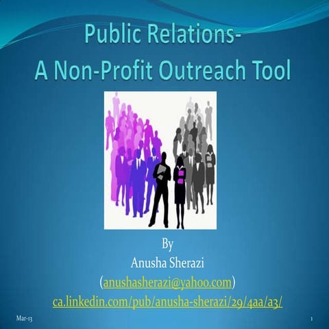 Public Relations- A Non-profit Outreach Tool