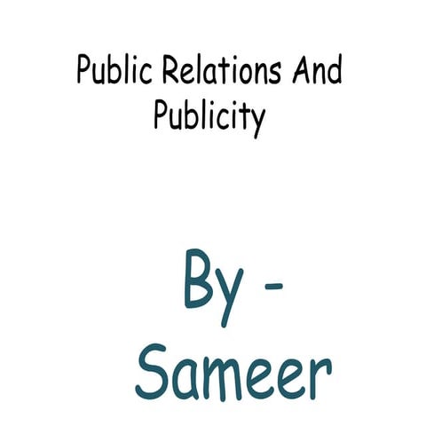 Public relations and publicity with examples