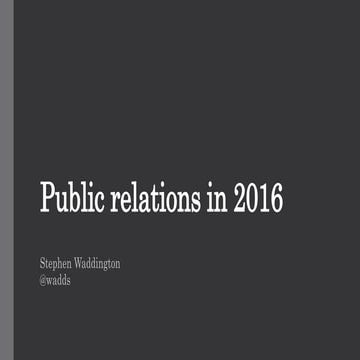 Public relations in 2016