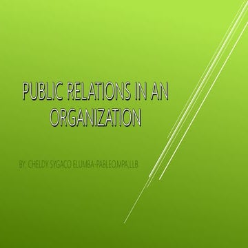 Public relations in an organization
