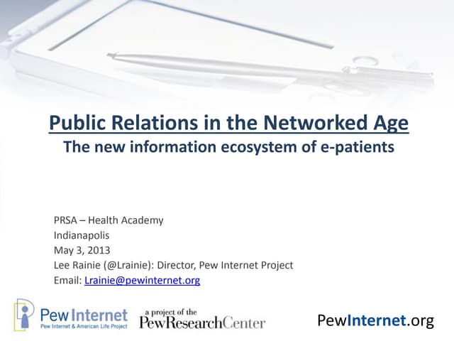 Public Relations in the Networked Age