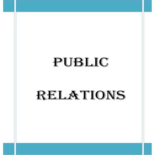 PUBLIC RELATIONS