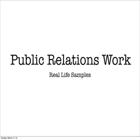 Public relations samples