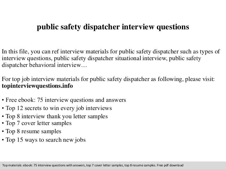 Public safety dispatcher interview questions