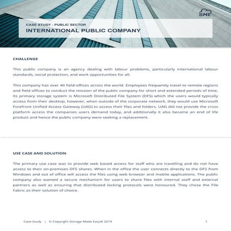 Storage Made Easy Case Study | Public Sector