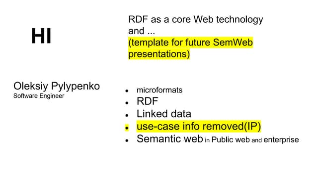 Semantic Web talk TEMPLATE