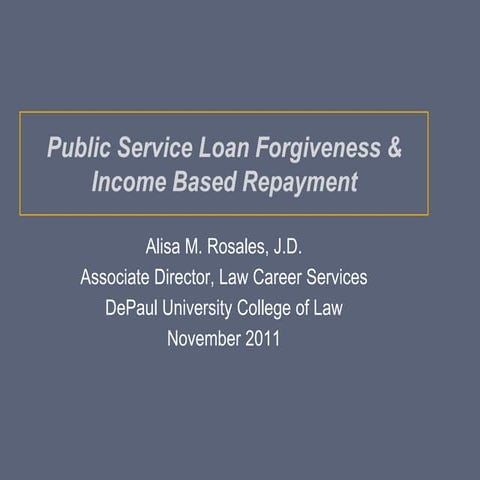Public Service Loan Forgiveness November 2011