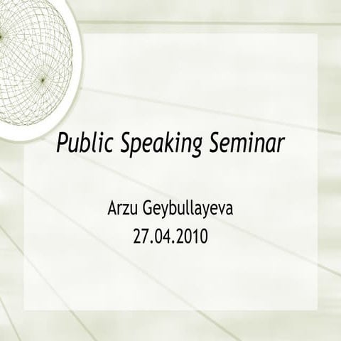 Public speaking training