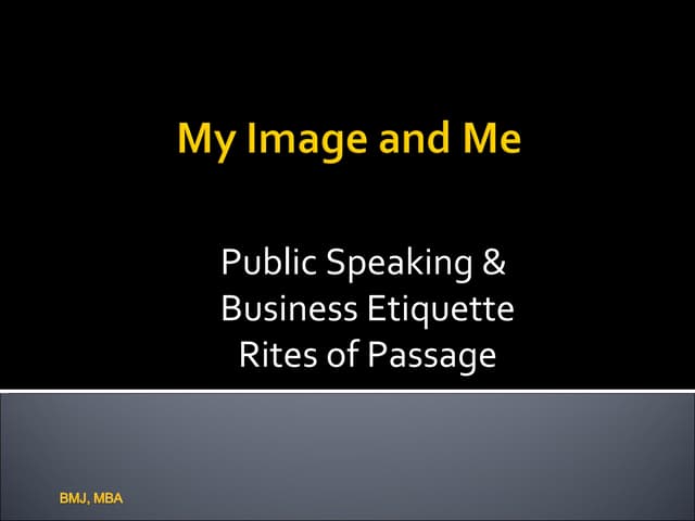 My Image and Me