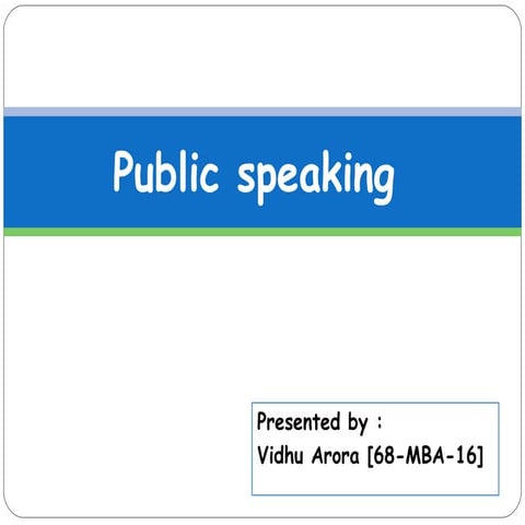 Public speaking 