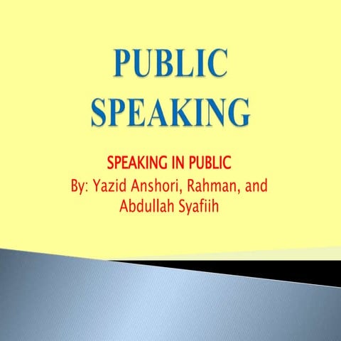 Public speaking