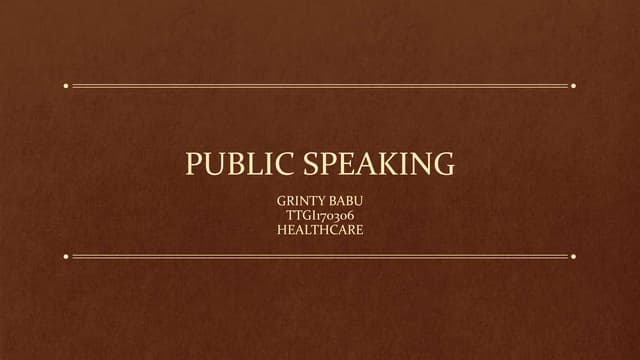 Public speaking