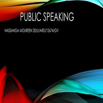 Ideas And Techniques Of Public Speaking Pptx