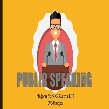 Public Speaking Slide Presentation for Teachers | PDF