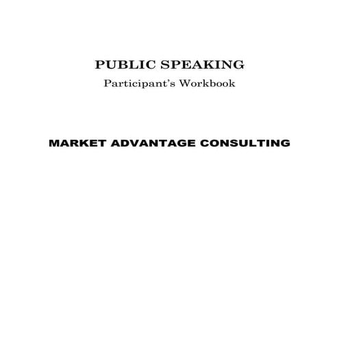 Public speaking workbook