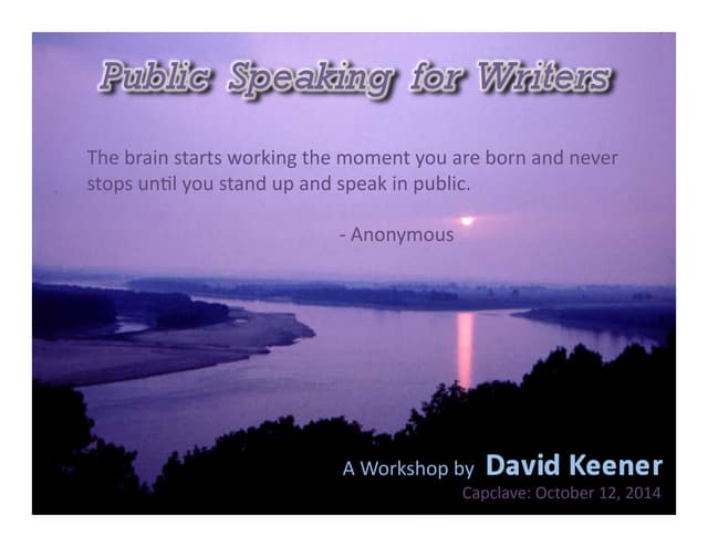 Public Speaking for Writers