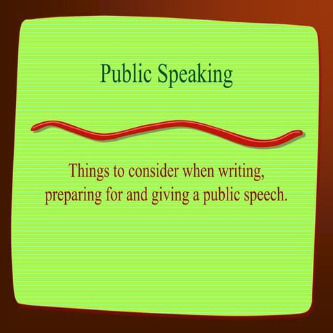 Public Speaking