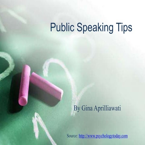 Public speaking tips
