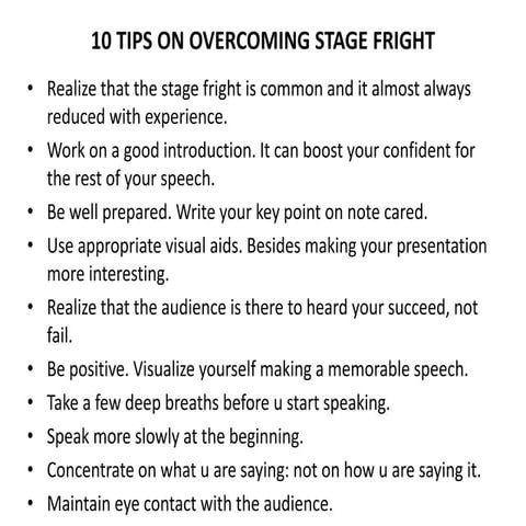 Public speaking tips