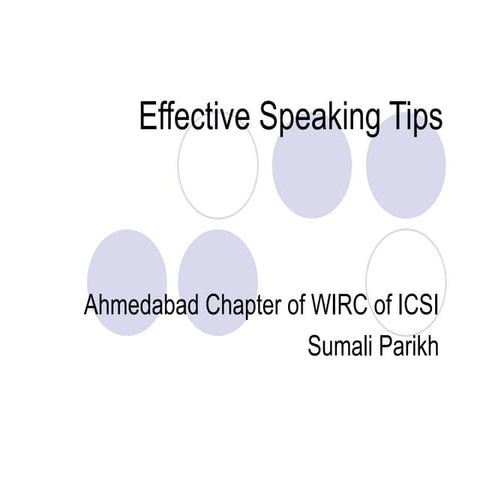 Public Speaking Tips Ppt