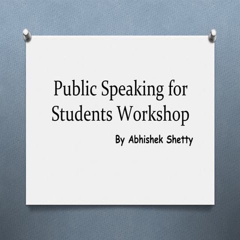 Public speaking workshop