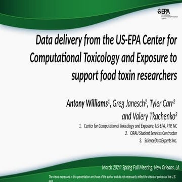 Annotating and Visualizing a Database of Analytical Methods | PPTX