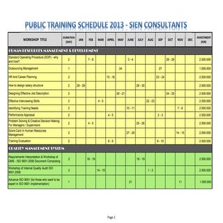 Public training schedule_2013